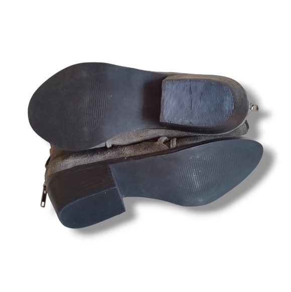 Like New 🌷 Yellow Box Women's Jaffa Charcoal Suede Strappy Ankle Boots - Picture 12 of 16